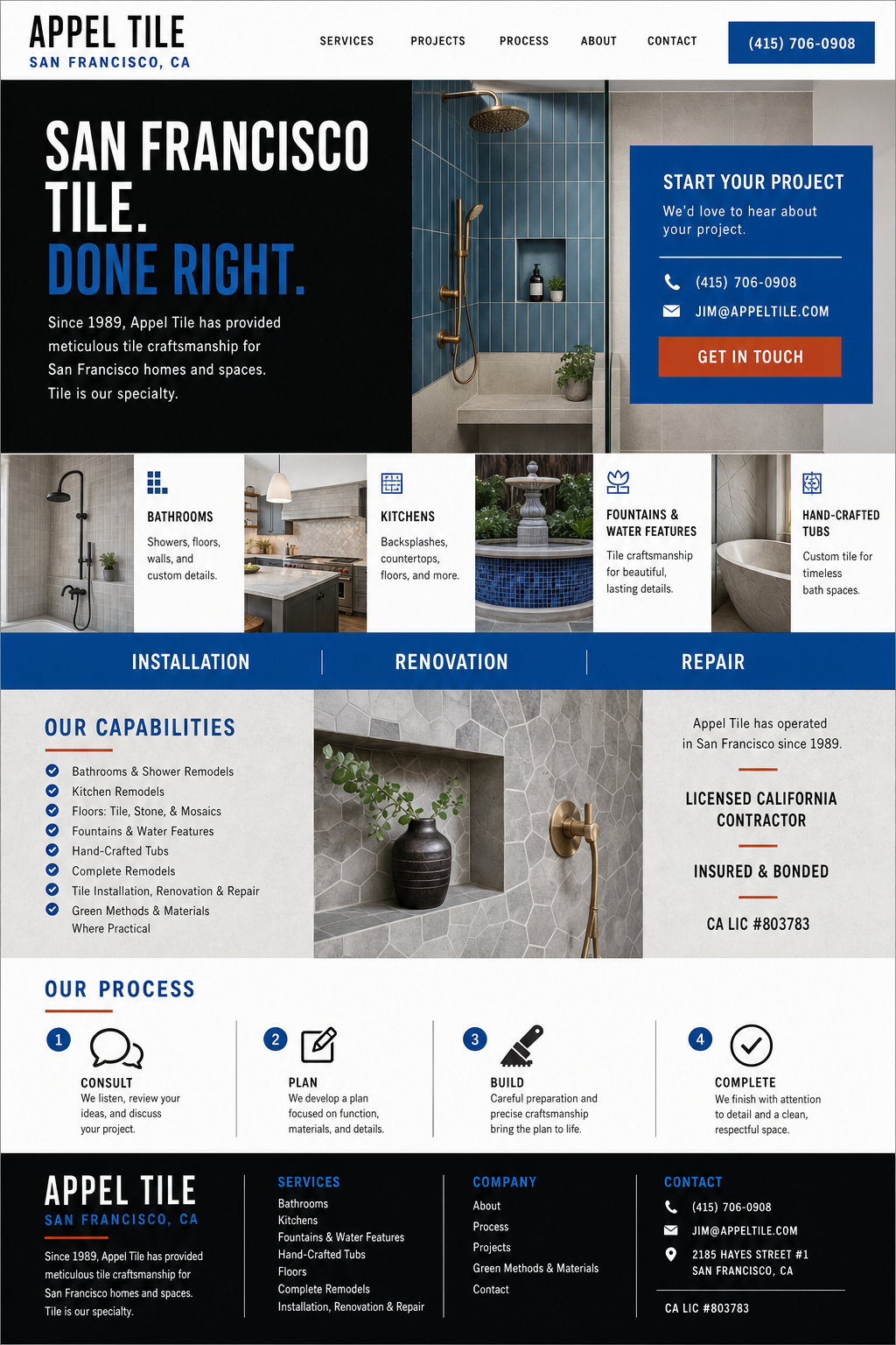 Appel Tile Base B — Project full homepage concept